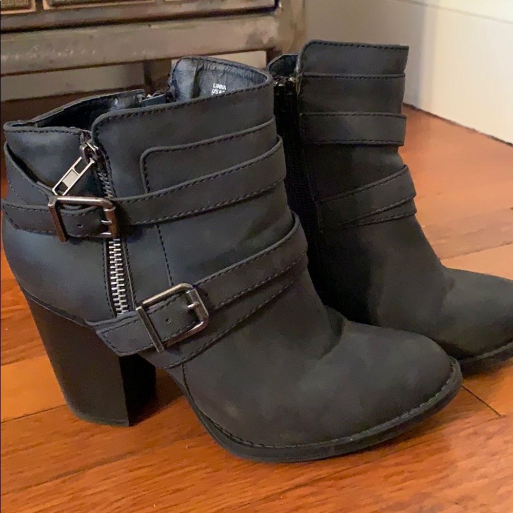 JustFab black ankle booties